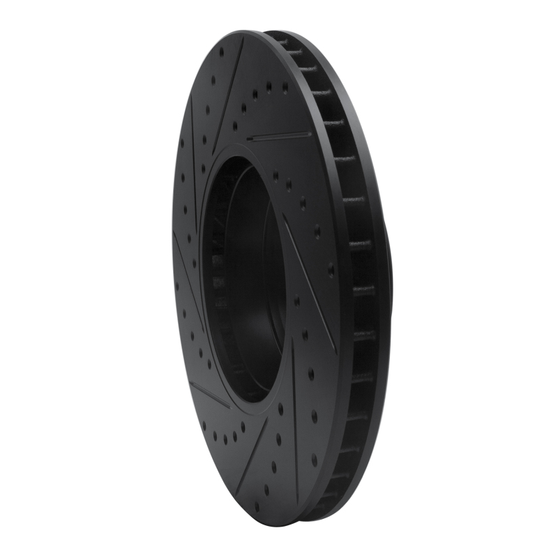 BMW 530I Brake Rotor (1) - Front Right - R1 Concepts - Drilled & Slotted - Black - `00-`03